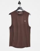 Asos 4505 Icon Training Sleeveless T-shirt With Quick Dry In Brown