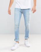 Religion Jeans In Super Skinny Stretch Fit With Distressing - Blue