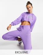 Reclaimed Vintage Inspired Coordinating Sweatpants With Rainbow Logo Print In Purple