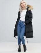 Brave Soul Long Padded Coat - Black