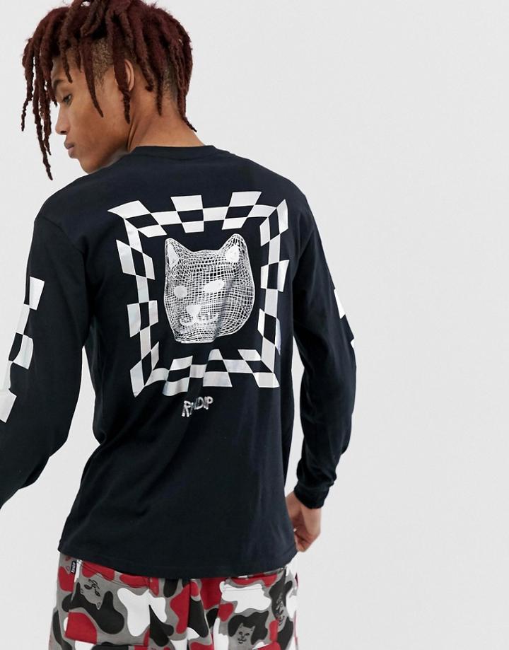 Ripndip Illusion Long Sleeve T-shirt In Black - Black