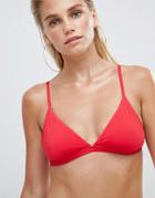 Seafolly Flashback Triangle Bikini Top In Red
