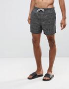 Brave Soul Swim Shorts In Ditsy Print - Black
