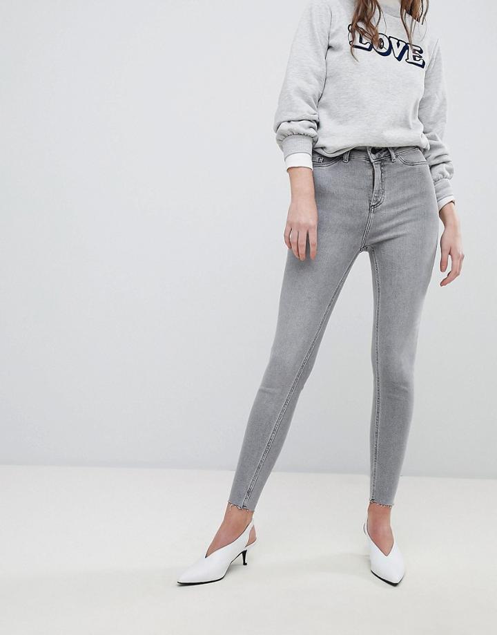 New Look India Fray Hem Jean - Gray