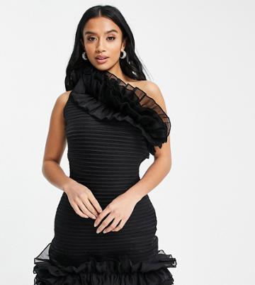 Collective The Label Petite Exclusive Ruched Mini Dress In Black