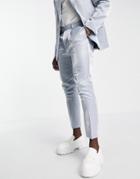 Asos Design Tapered Suit Pants In Irredescent Blue