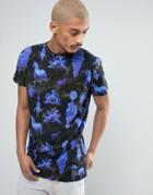Cheats & Thieves Black Marble All Over Print T-shirt - Black