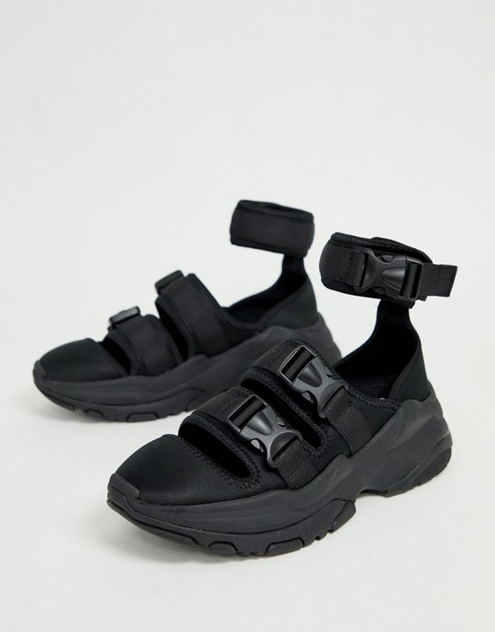 Asos Design Sneaker Sandals In Black With Chunky Sole