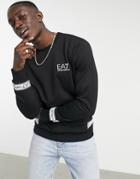 Armani Ea7 Tape French Terry Crew Neck Sweatshirt In Black