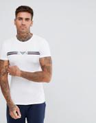 Emporio Armani Muscle Fit Chest Stripe Logo T-shirt In White - White