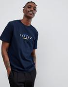 Parlez T-shirt With Lines Chest Logo In Navy - Navy