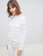 Asos Design Textured Pointelle Sweater-white