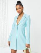Saint Genies Strappy Back Blazer Dress In Blue