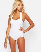 Sunseeker Rouched Swimsuit - White