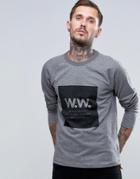 Wood Wood Tyrone Sweatshirt Box Logo Lightweight - Gray