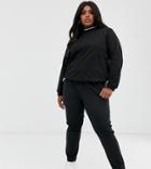 Only Curve Pinstripe Relaxed Jersey Pants - Black