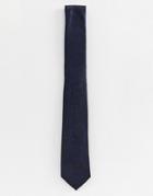 River Island Wedding Tie With Dark Lace Print In Navy - Navy