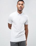 Jack & Jones Core Polo Shirt With Hidden Button Detail - White