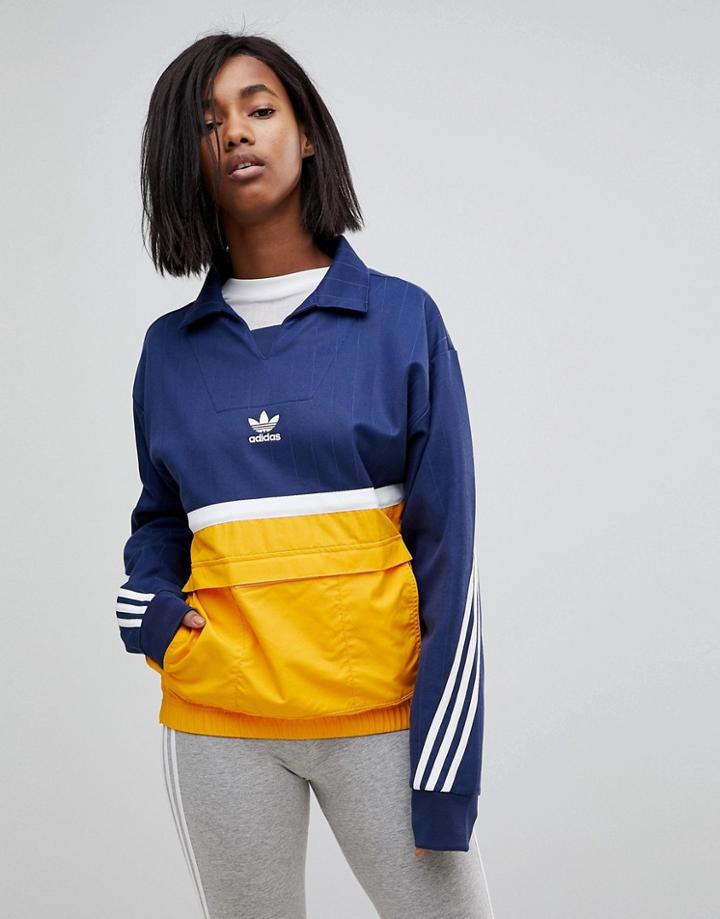 Adidas Originals Nova Color Block Pullover Jacket - Navy