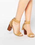 New Look Tassel Block Heels - Beige