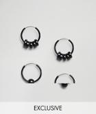 Sacred Hawk Black Earrings 2 Pack - Black