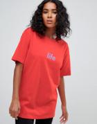 Weekday Statement T-shirt In Red - Red