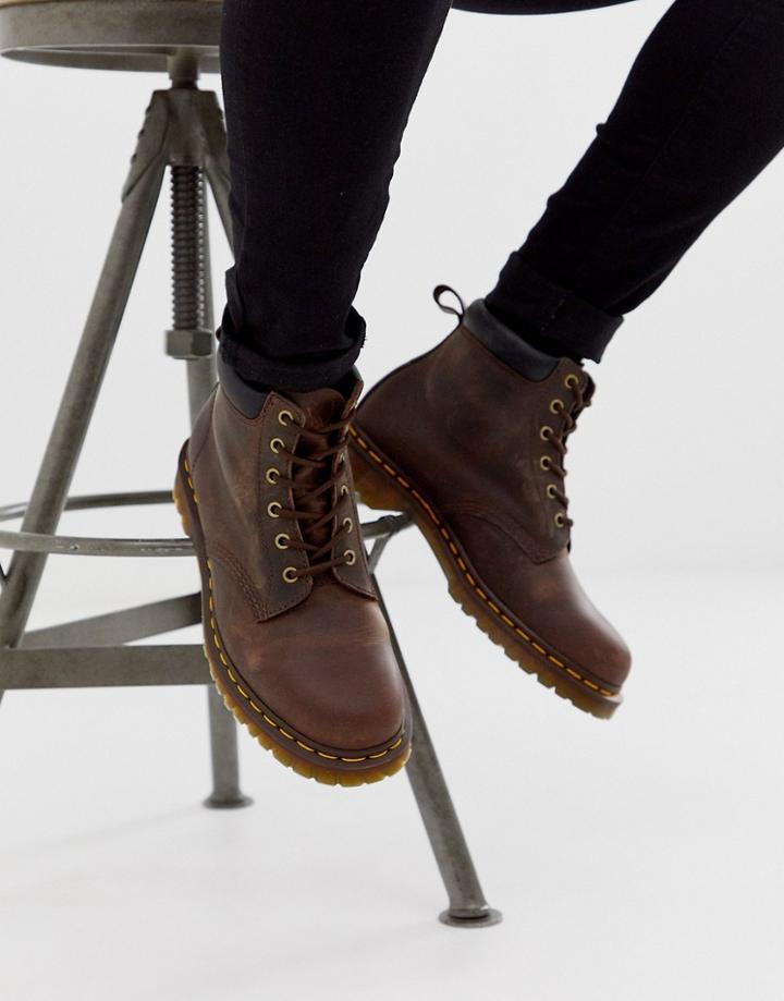Dr Martens 939 6 Eye Boots In Brown Leather - Brown