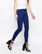 Just Female Mid Rise Storm Skinny Jeans In Pure Blue - Blue