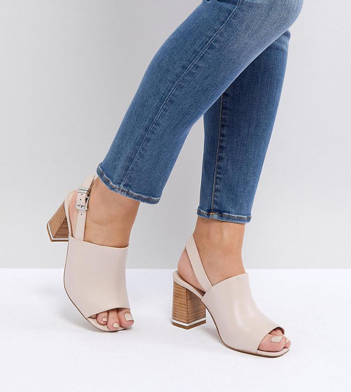 Asos Design Tiffy Wide Fit Heeled Sandals - Beige