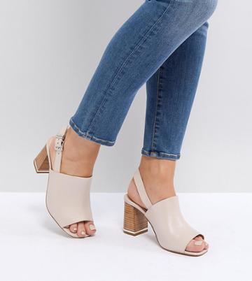 Asos Design Tiffy Wide Fit Heeled Sandals - Beige