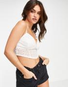 Miss Selfridge Embroidery Lace Cami Top-white