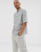 Asos Design Boxy Check Shirt - Gray