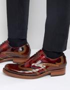 Jeffery West Corleone Leather Derby Brogues - Red