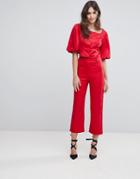 Fashion Union Tailored Pants Co-ord - Red