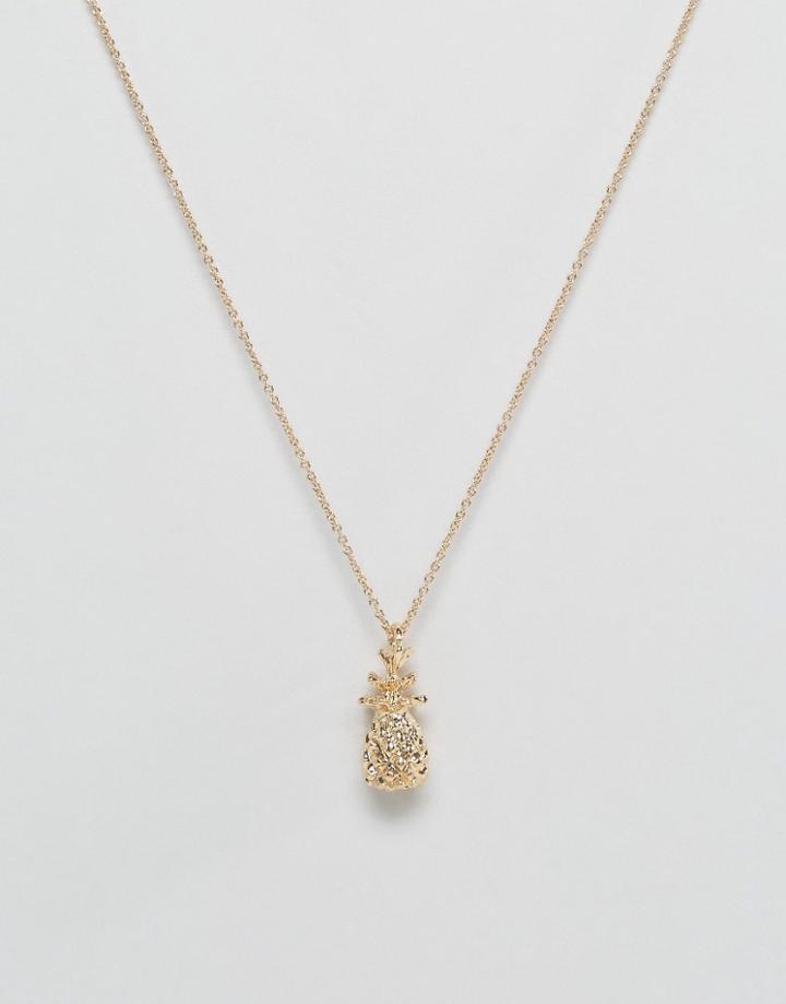 Nylon Pineapple Necklace - Gold
