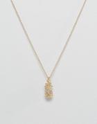 Nylon Pineapple Necklace - Gold