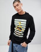 Diamond Supply Cup Print Long Sleeve T-shirt In Black - Black