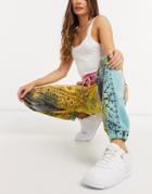 Jaded London Oversized Sweatpants In Grunge Tie-dye And Graphics-multi