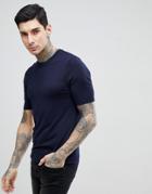 Gianni Feraud Crew Neck Short Sleeve Sweater - Navy
