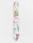 Gianni Feraud Liberty Floral Print Tie-white