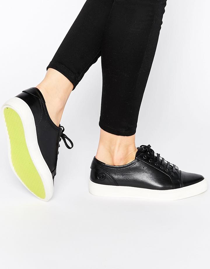 Bronx Black Leather Sneakers - Black Nappa