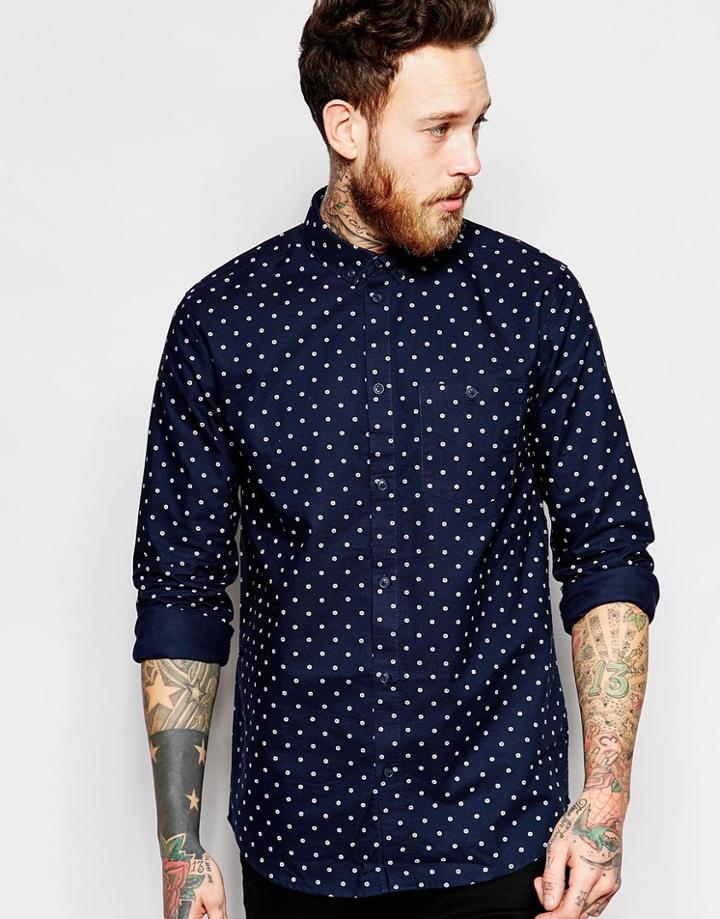 Weekday Shirt Bad Times Printed Minifloral Button Down - Minifloral Light Dot