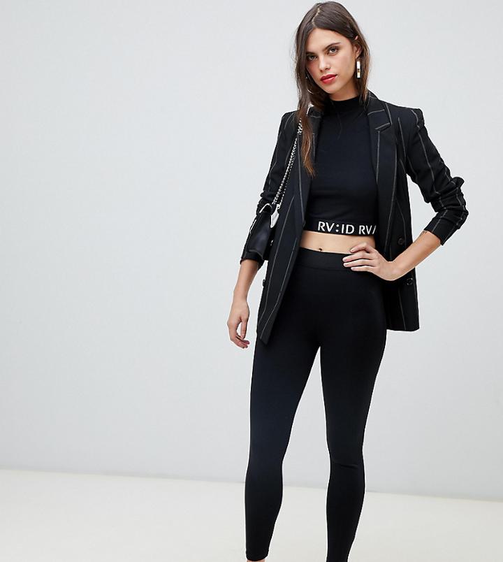 River Island Ponte Leggings In Black - Black