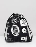 Cheap Monday Multi Logo Drawstring Bag - Black