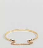 Designb Gold Cuff Bracelet With Chain Exclusive To Asos - Gold