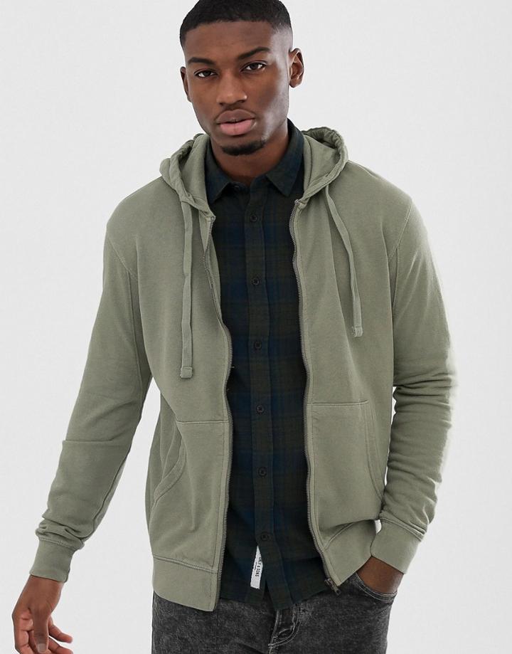 Only & Sons Zip Thru Sweat Hoodie - Gray