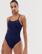 Nike Cut-out Swimsuit In Navy