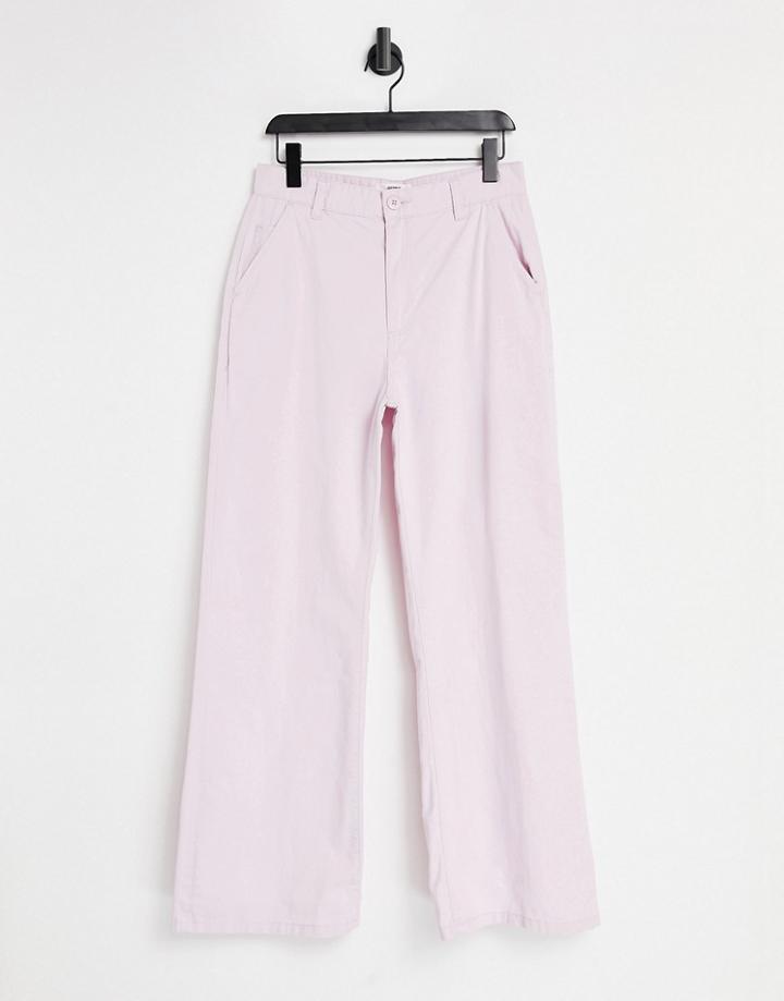 Cotton: On Long Straight Pant In Soft Orchid-brown