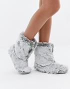 Bedroom Athletics Cole Short Faux Fur Slipper Boot In Gray - Gray