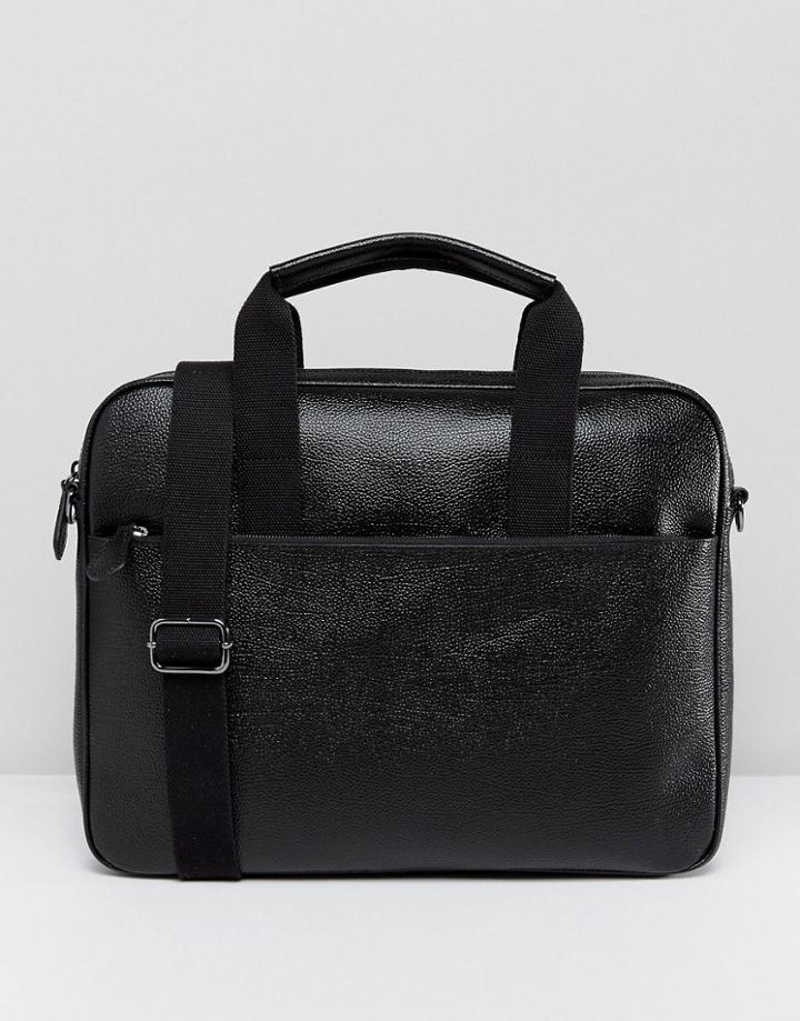 Ted Baker Morcor Document Bag In Leather - Black